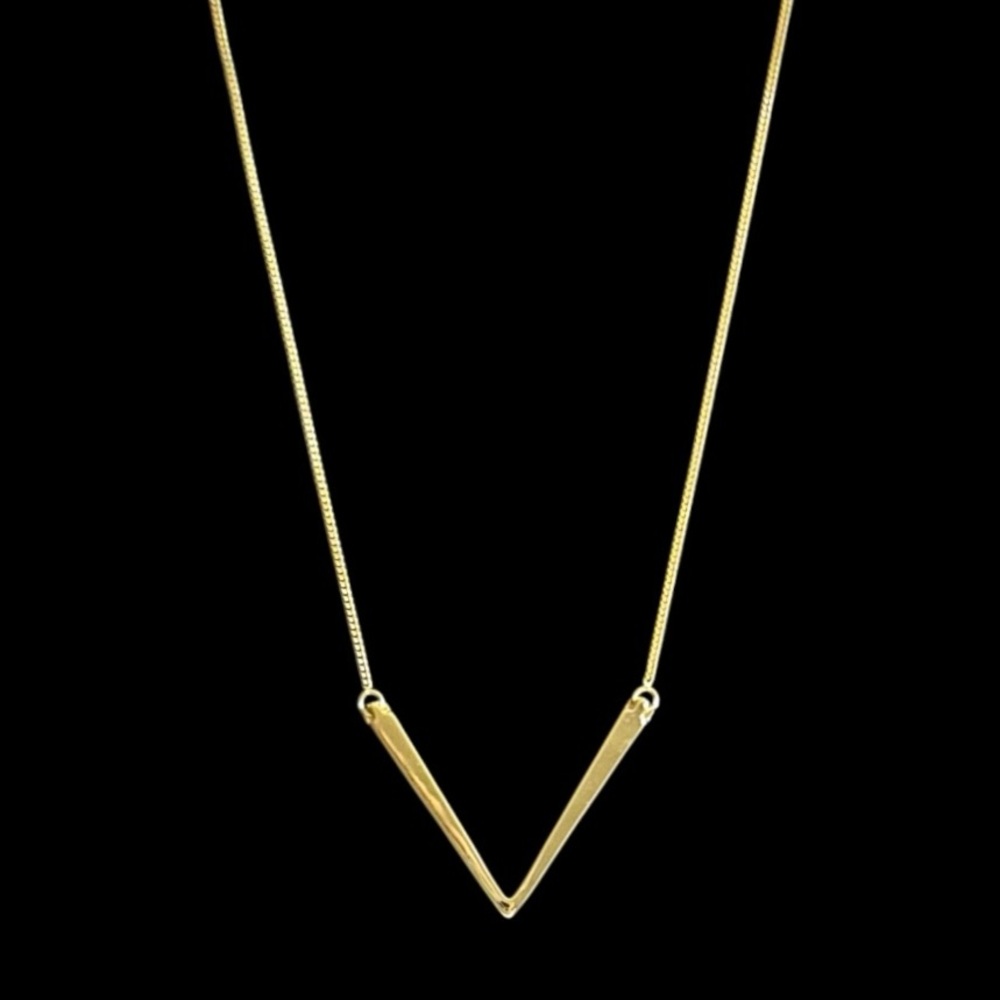 NEW Lisa Robertson 18K Gold over .925 Sterling Silver Chevron Necklace 19”